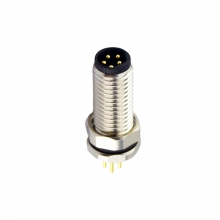 PCB Connector, Insert, B Code - M8 5pins B code male straight front panel mount connector, unshielded, insert